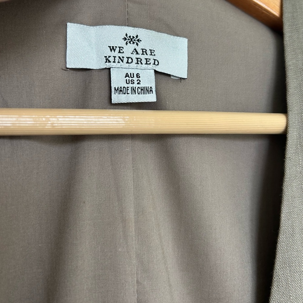 We Are Kindred Madeline Linen Wrap Dress in Olive - Picture 4 of 6